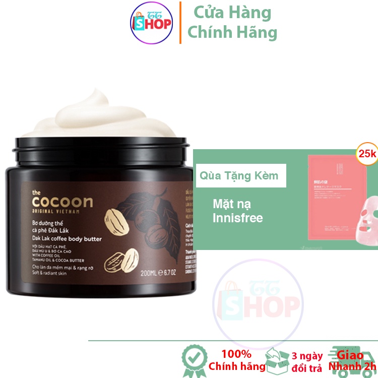 Bơ Dưỡng Thể Cà Phê Đắk Lắk Cocoon 200ml