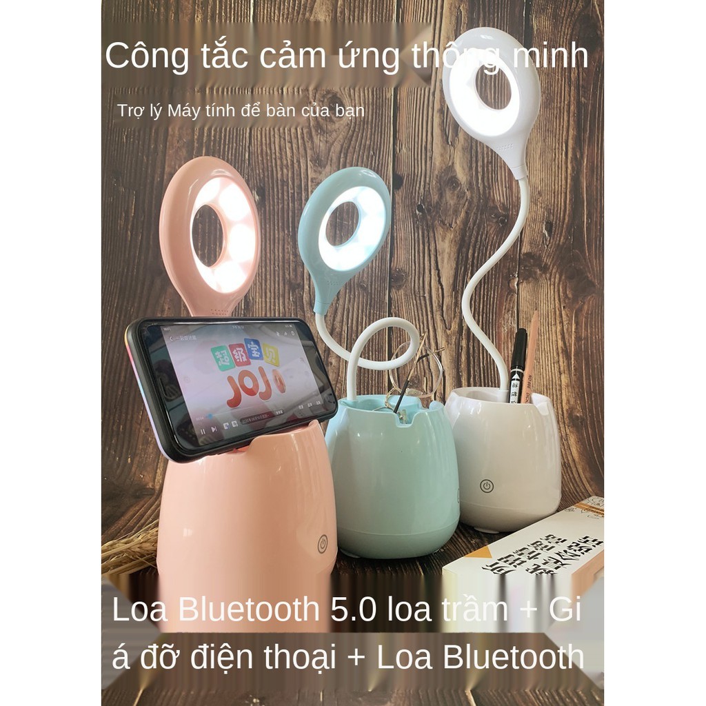 Sáng Tạo Không Dây Bluetooth Loa Siêu TrầmLEDĐèn Sạc Để Bàn Cạnh Giường Ngủ Sinh Viên Cảm Ứng Đèn Âm Thanh Nhỏ