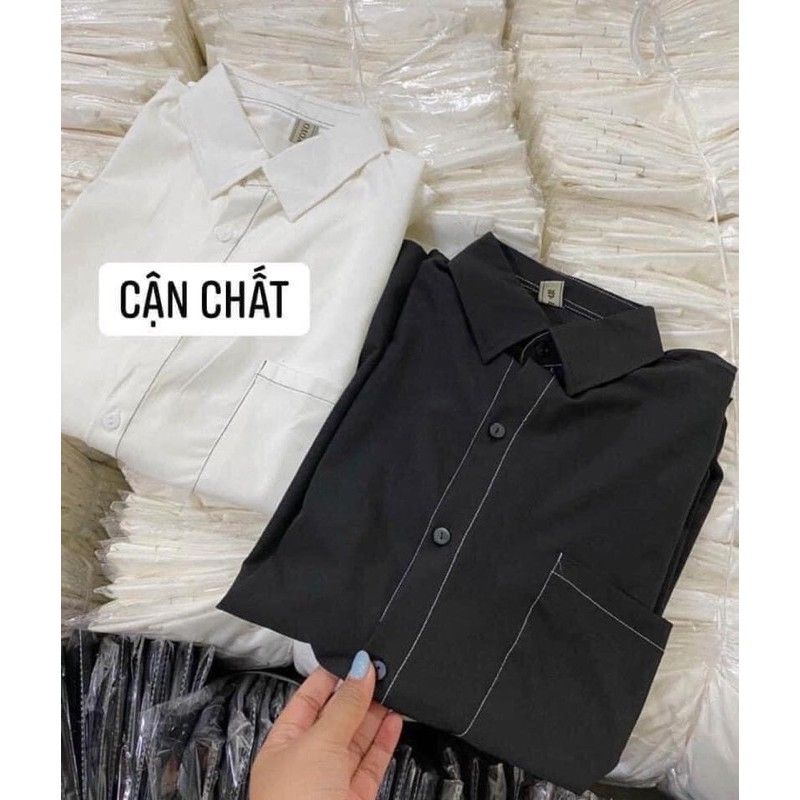 [RẺ VÔ ĐỊCH] Áo Sơ Mi Viền Chỉ Nổi Siêu Sịn Sò.hangtotgiare98
