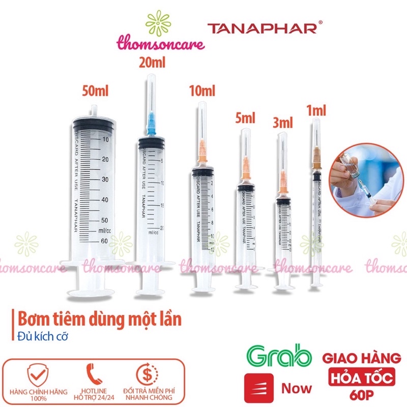 Combo 10 ống tiêm các cỡ