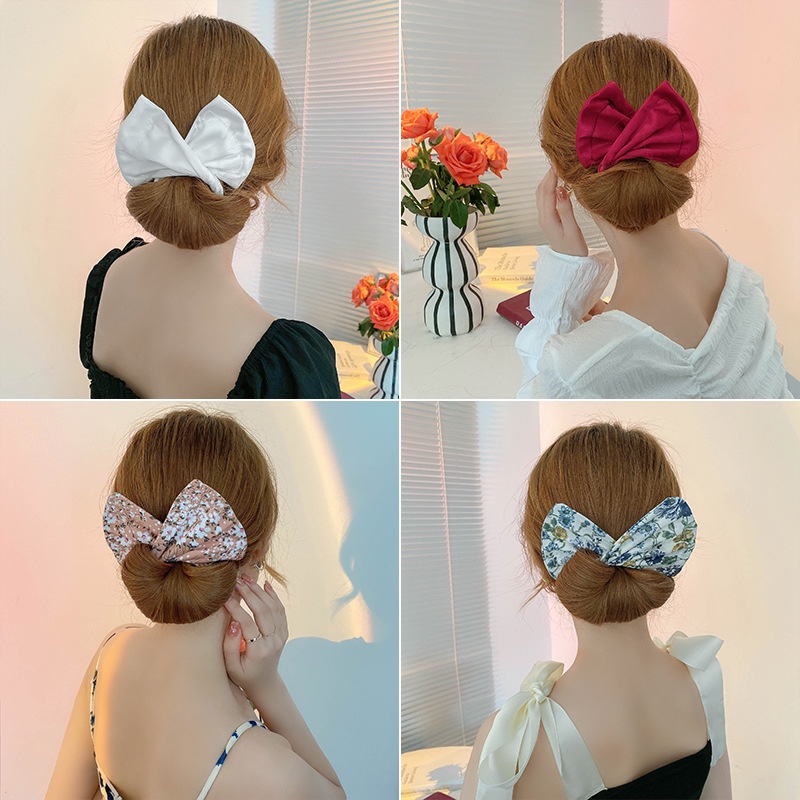 Thanh Búi Tóc Nơ Vải Hàn Quốc Thanh Búi Quấn Tóc Cho Nữ Tạo Hình Nơ Hot Trend