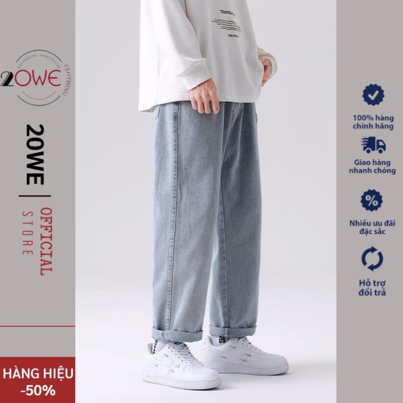 Quần Jean Baggy Nam Cạp Chun Dáng XXWE Suông Rộng - Chất Bò Mặc Thoải Mái - Thêu XXWE Local Brand ! -