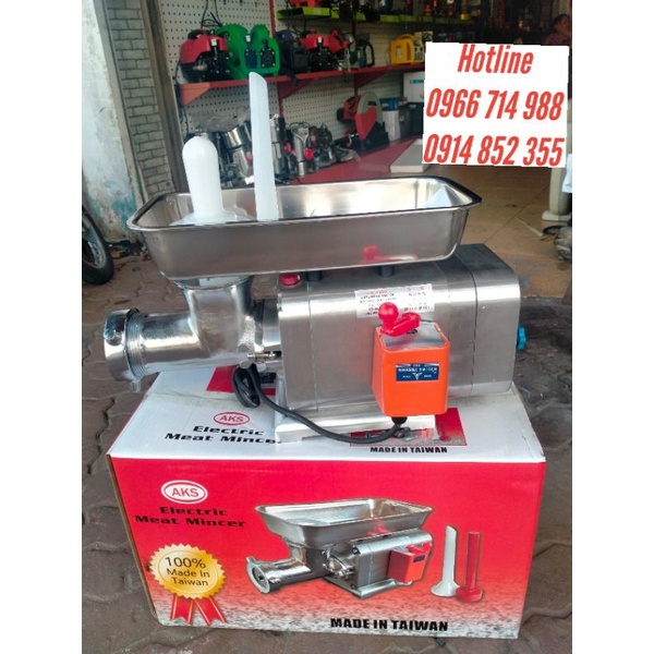 Máy Xay Thịt Công Nghiệp 12 AKS TS102 Inox Đa Năng Nhập Khẩu Chính Hãng Đài Loan Công Tắc Đảo Chiều Có 4 Bộ Dao Sàng