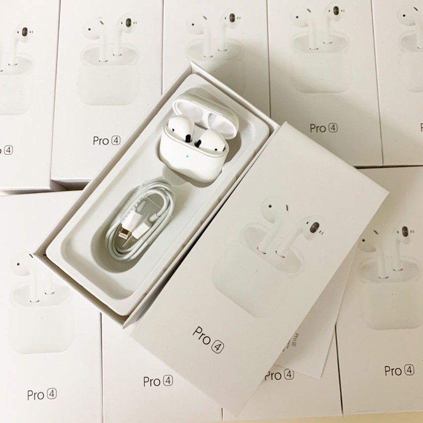 Tai nghe bluetooth 5.0 không dây pro4 mini nhỏ gọn, tiện lợi, full hộp, kèm thẻ, sạc