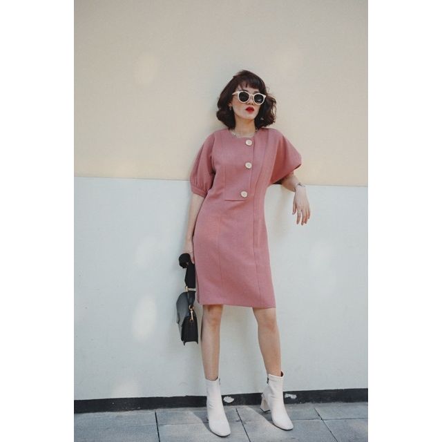 Váy tay phồng 3 nút Pet by chang