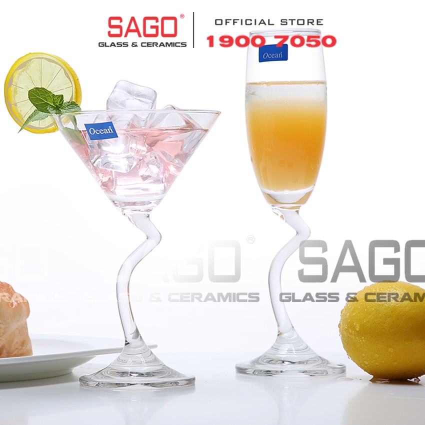 Ly Thủy Tinh Ocean Salsa alsa Cocktail 210ml | Salsa Flute Champagne 165ml