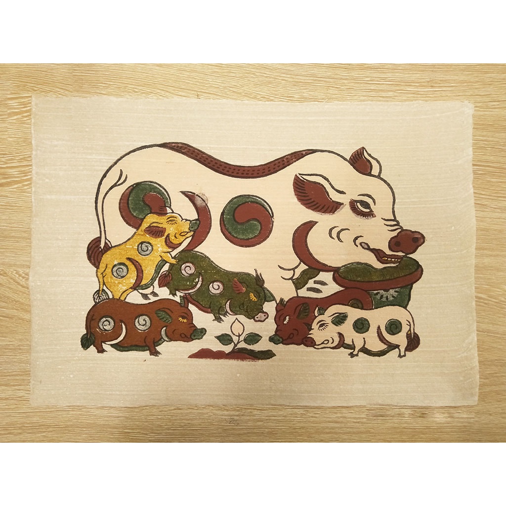 Tranh Dân Gian Đông Hồ - Tranh Đông Hồ Lợn Đàn