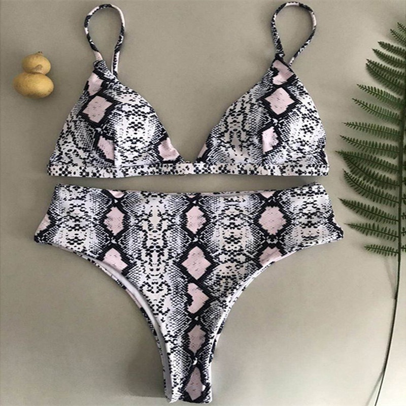 Bikini Nâng Ngực Lưng Cao Hoạ Tiết Da Báo