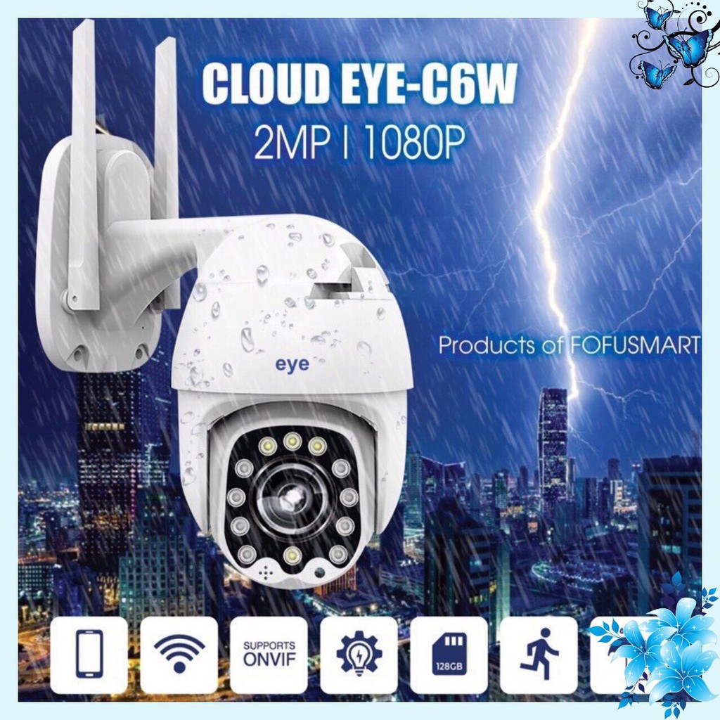 Camera IP Wifi Ngoài trời Yoosee Eye FF-C6W xoay 355 độ FullHD 1080P 8 LED hồng ngoại siêu xa