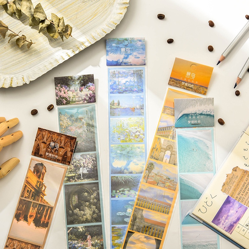 Miếng Dán Trang Trí Sổ Tay / Thẻ Ghi Chú Diy Hình Phong Cảnh / Mây / Biển Phong Cách Châu Âu Cổ Điển