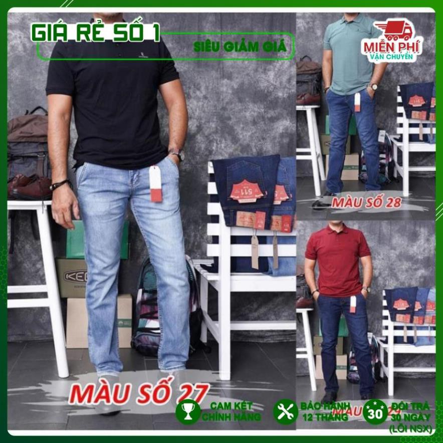 [Chính hãng] - Quần Bò Jeans Nam Levis 511 ống suông, co dãn, loại túi chéo Cambodia (mã 27-28-29)