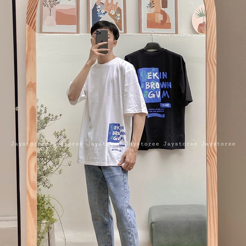 Áo thun EKIN BROWN/ Nam nữ unisex/ Tay lỡ form rộng