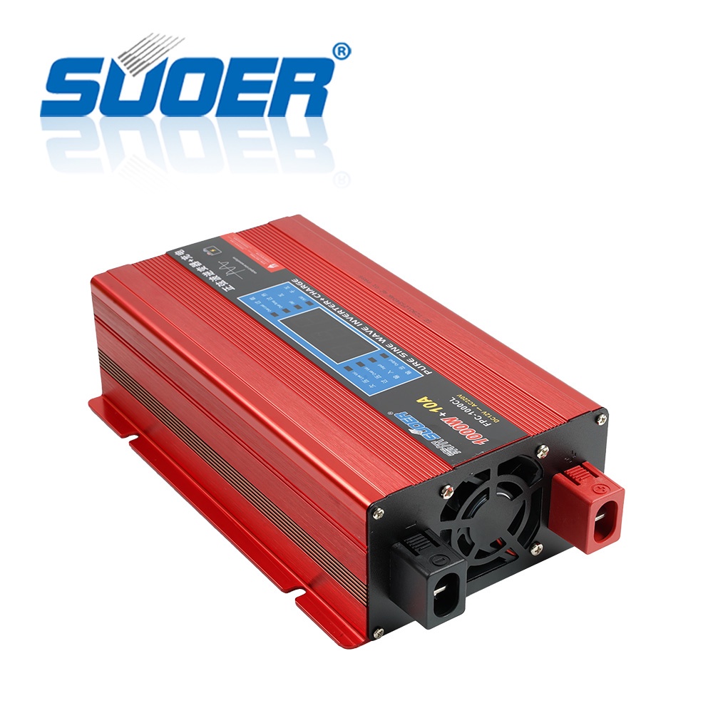 Bộ đổi điện Inverter Suoer 12v sang 220v sine chuẩn 1000W Đúng Công Suất FPC-1000CL Tích hợp sạc Điện lưới