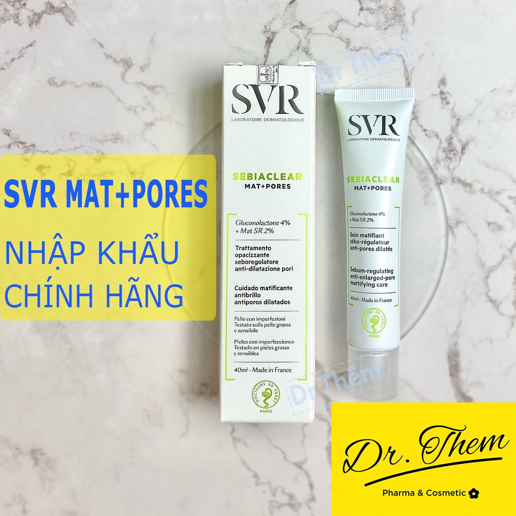 Kem Dưỡng SVR Sebiaclear Mat+Pores 40ml Làm Giảm Mụn, Thông Thoáng Lỗ Chân Lông và Giúp Loại Bỏ Dầu Cho Da