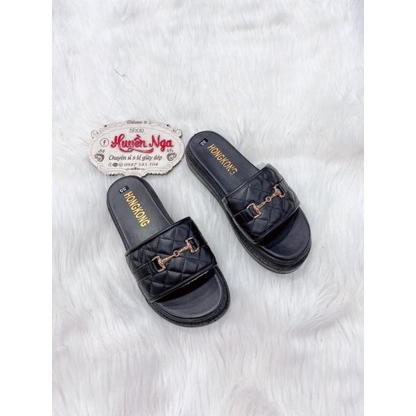 Dép lê nữ bản ngang cao 3p hàng nhẹ nhiều hình