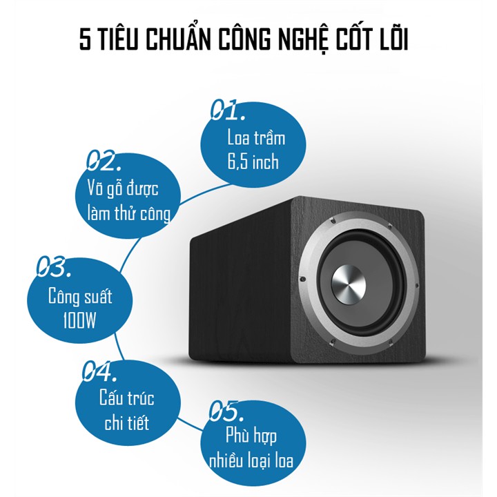 Loa Sub Điện Tạo Âm Siêu Trầm Đường Kính 16.5Cm Cao Cấp Karaoke Nghe Nhạc Chuyên Nghiệp Ibass Su650D