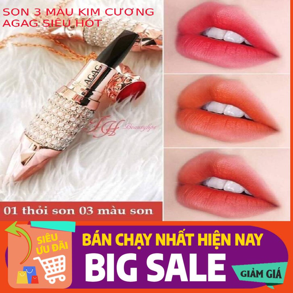 Son 3 màu Kim Cương AGAG chính hãng( Nội Địa)