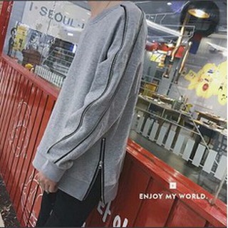 Áo thun sweater arm zip unisex A