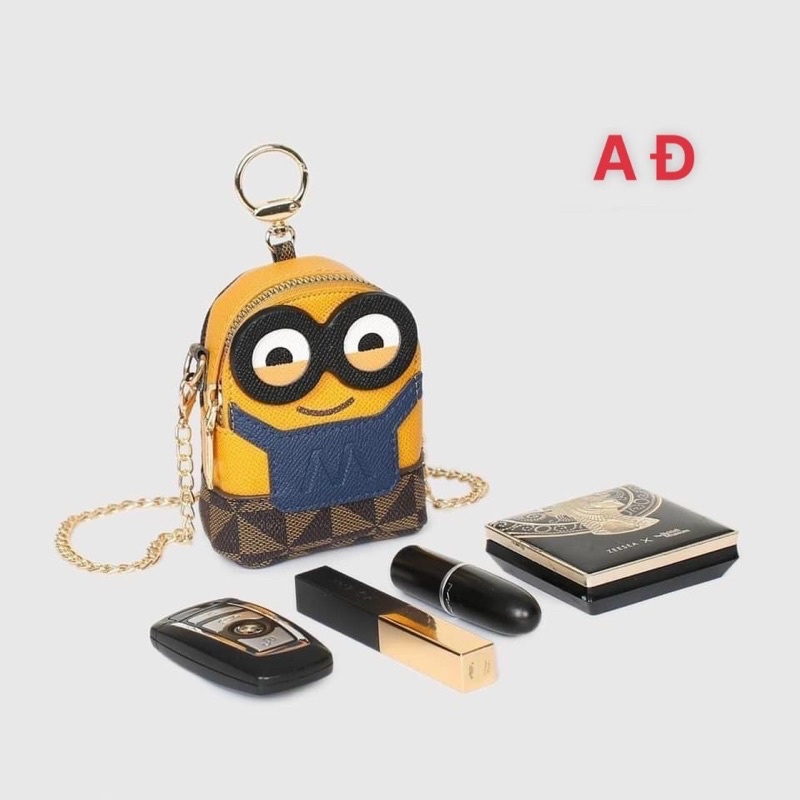 Túi đeo chéo minion có móc khoá - Túi minion siêu xinh