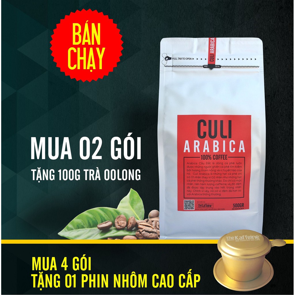 Cà phê Culi Arabica Cầu Đất 500g - The Kaffeine Coffee