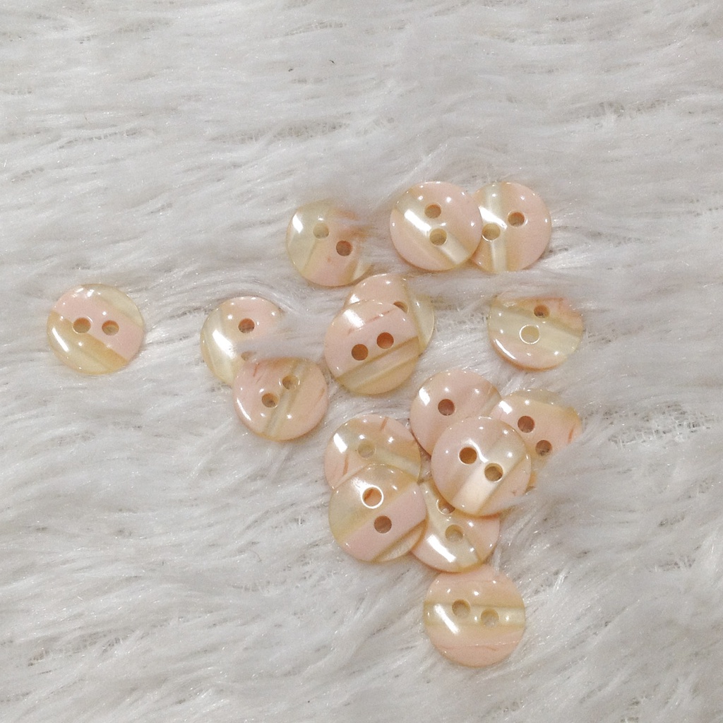 5 Nút áo sơ mi 2 lỗ hoa văn sọc nhiều màu Cúc khuy đính trang phục giá rẻ size 1.1cm