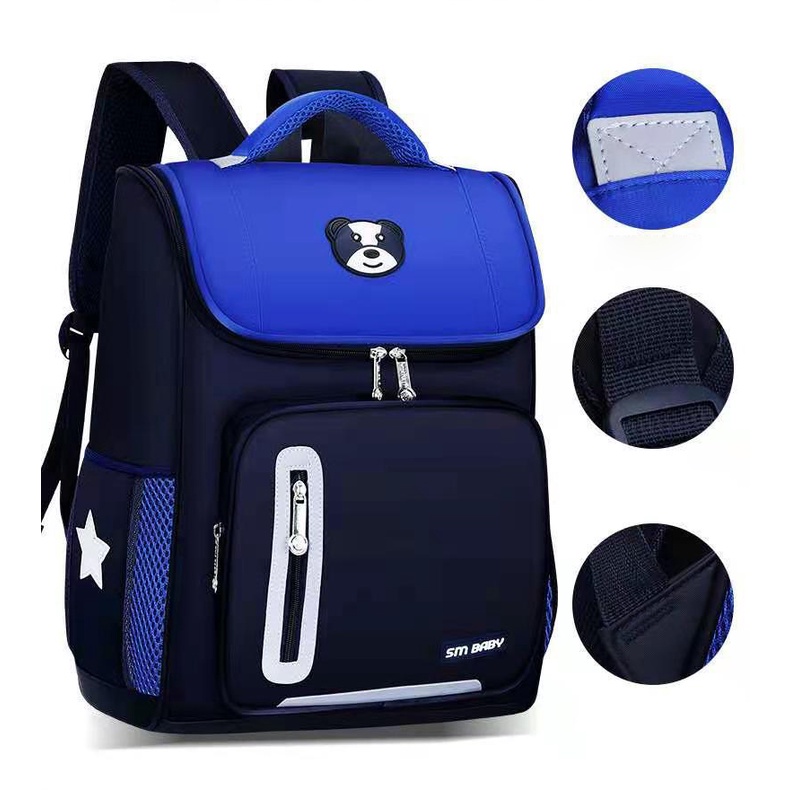 [Freeship] Balo trẻ em tiểu học chống gù lưng thời trang, Chống Nước, BALO CHỐNG GÙ LƯNG CHO BÉ NẮP GẤU NHIỀU MÀU