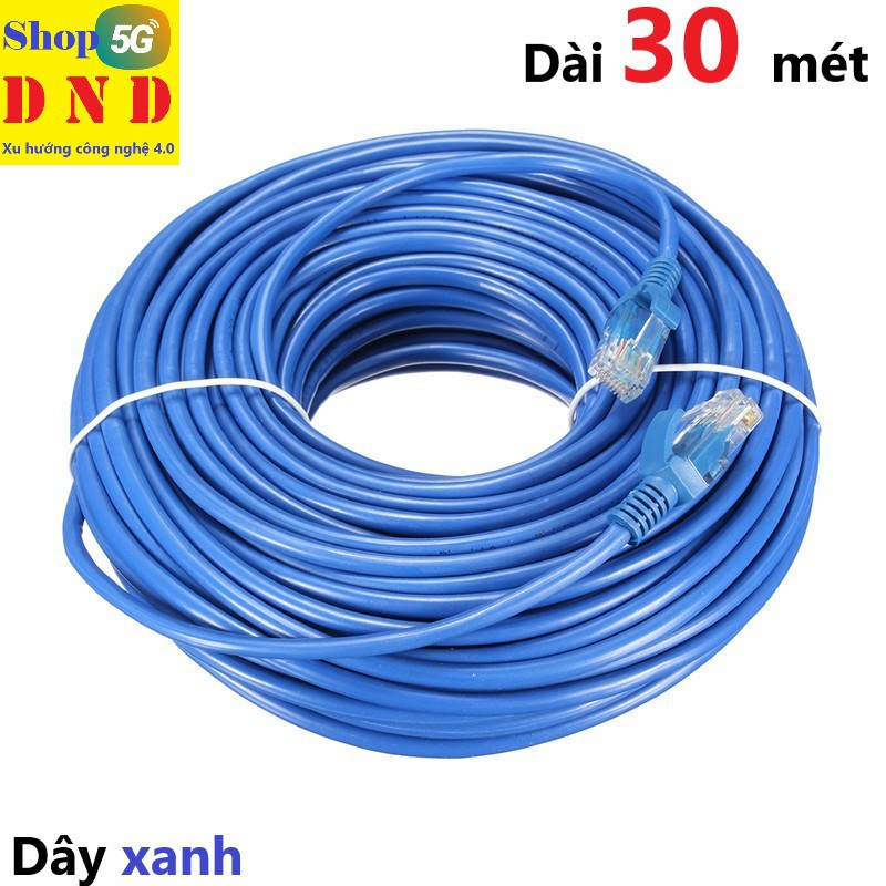 Cáp mạng (Lan) 30 mét đúc sẵn 2 đầu (xanh)
