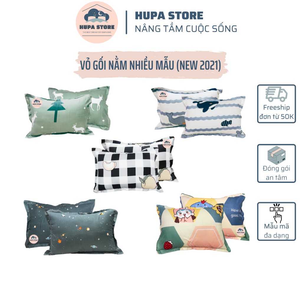 Vỏ gối nằm, áo gối nằm cotton poly HuPa size 45x65cm nhiều mẫu (mẫu mới 2022) | BigBuy360 - bigbuy360.vn