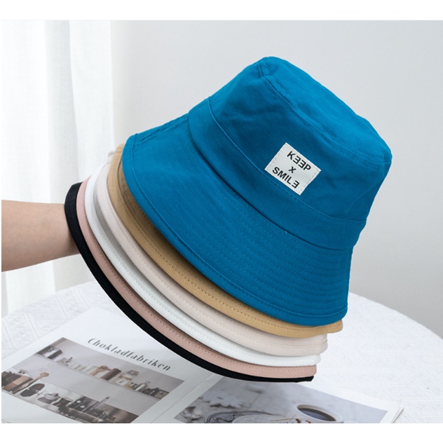 Nón tròn Bucket vải Keep x Smile trơn màu, form suông full face, thời trang mũ đẹp, năng động phù hợp với cả Nam và Nữ.
