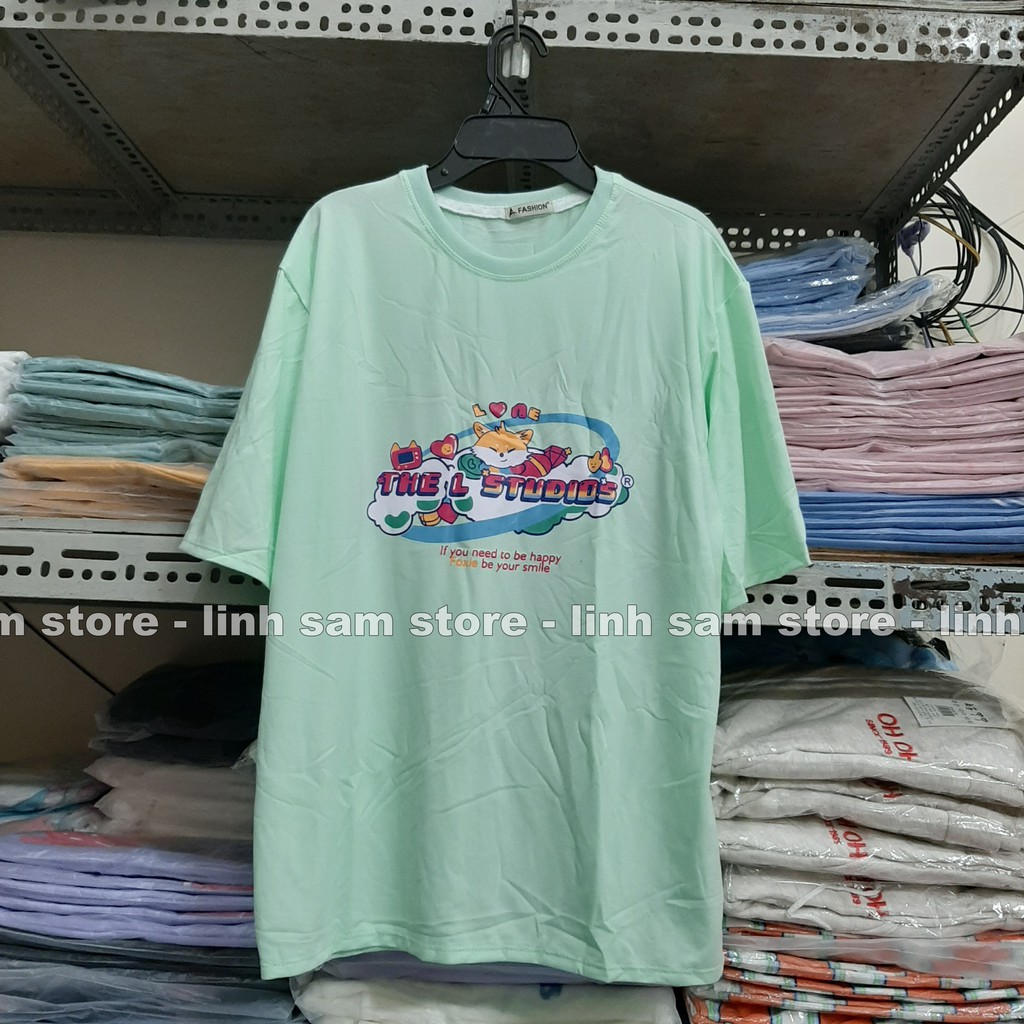 Áo thun in tay lỡ nữ freesize phông form rộng dáng Unisex - Ulzzang mặc cặp, nhóm, lớp chữ THE L STUDIOS HÌNH CÁO | BigBuy360 - bigbuy360.vn