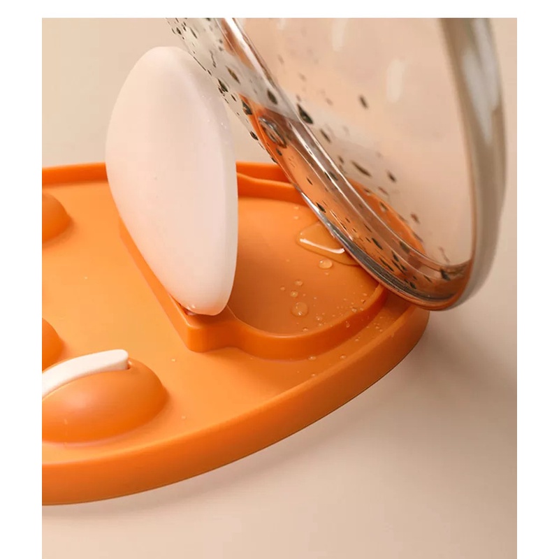 Giá đỡ nắp nồi 4 móc treo đa năng hình chân mèo