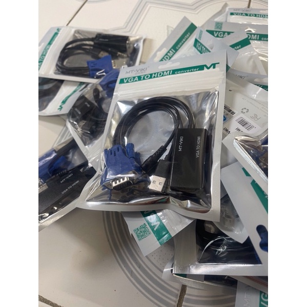 Dây Cáp Chuyển Đổi Tín Hiệu VIKI-LINK Từ VGA Sang HDMI Dài 20cm Có Audio Dùng Cho Máy Tính Để Bàn, Laptop Máy Chiếu Tivi