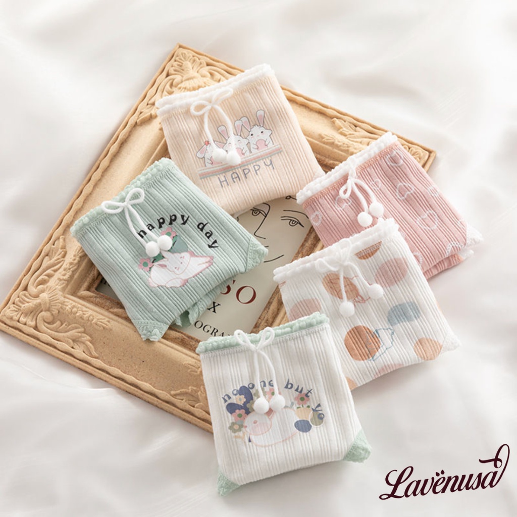 Quần lót cotton nữ mềm mịn thoáng khí hình thú dễ thương LAVENUSA QL92