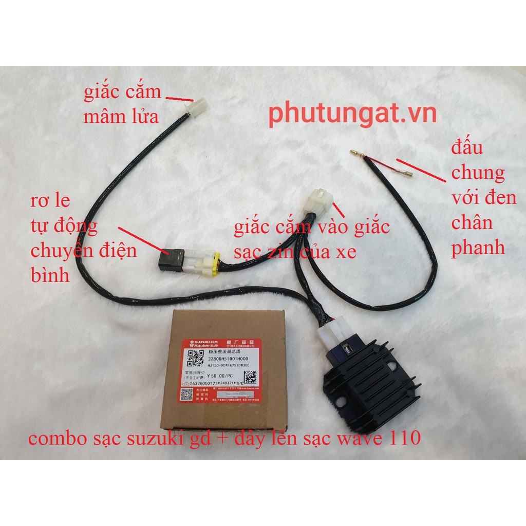 Bộ dây lên sạc exciter 150 suzuki gd cho wave a anpha 110 2017 2018 2019 2020 2021