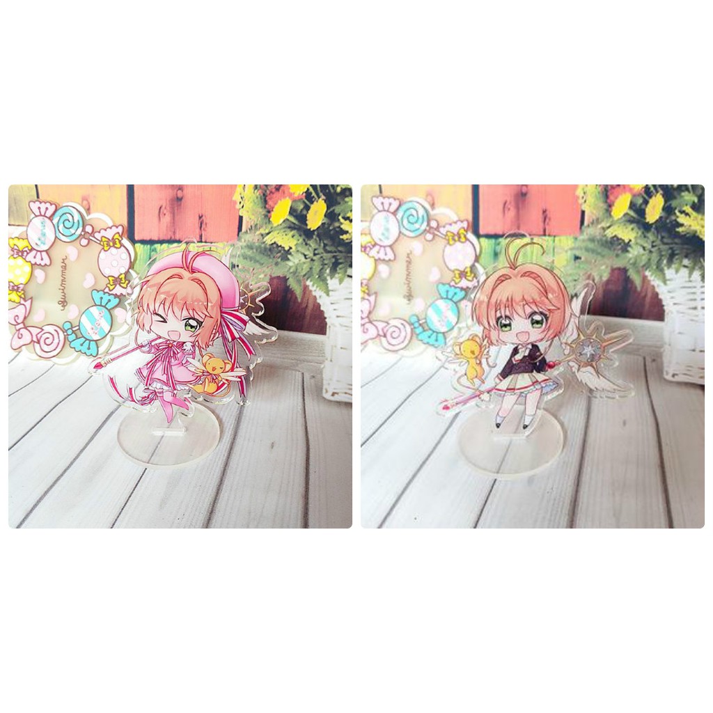 (Mini) Standee Cardcaptor Sakura thủ lĩnh thẻ bài Tượng Acrylic Standee Anime mica chibi mô hình trang trí trưng bày