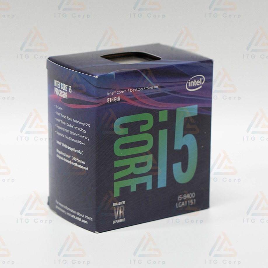 CPU INTEL I5 8400 TRAY(2.8GHz turbo up to 4.0GHz, 6 nhân 6 luồng, 9MB Cache, 65W)