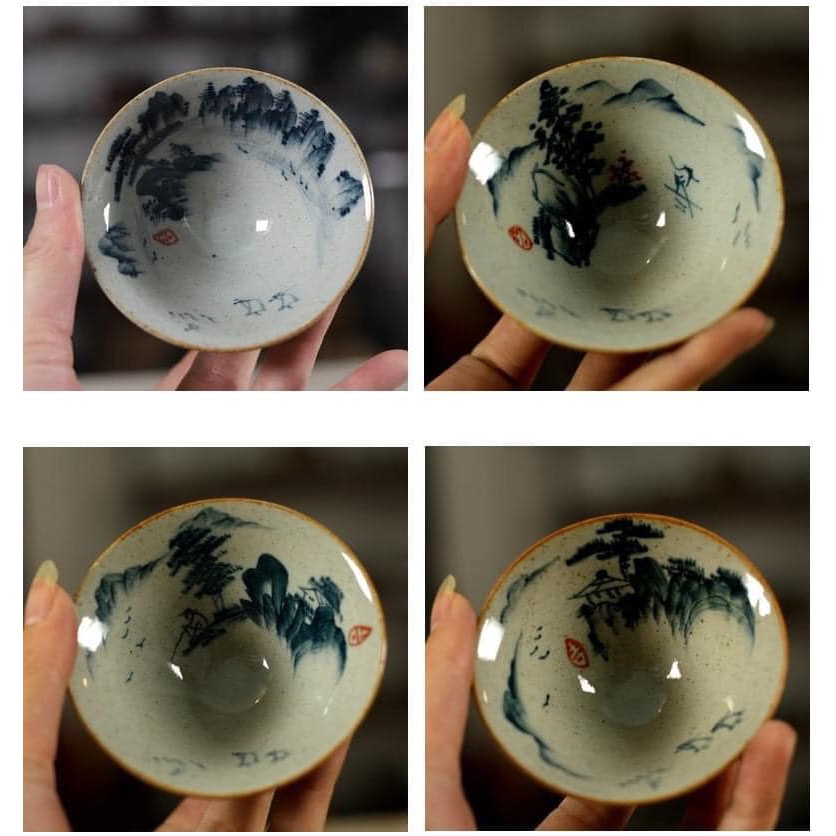 Chén Sứ Men Hoa Vẽ Tay