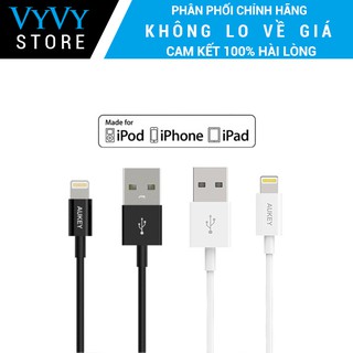 Cáp sạc nhanh Aukey CB-D8 - Hàng Nhập Khẩu, Dài 20cm, Chứng nhận MFI của Apple hàng bóc hộp