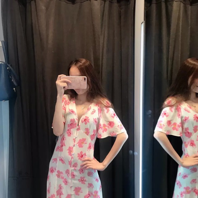 Đầm maxi ZaRA hoa chiffon vô cùng đẹp yêu kiều