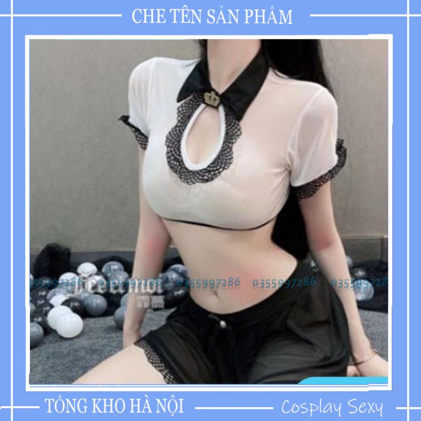 Cosplay Nữ Sinh Sexy - Bộ Đồ Ngủ Cosplay Học Sinh Nữ Gợi Cảm - Mã NS002 (không tất)