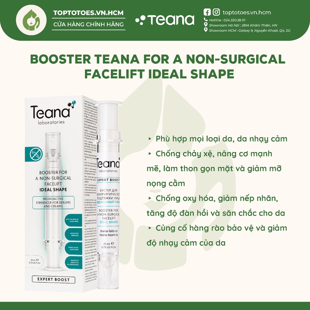 Tinh chất tăng cường Teana Booster For A Non-Surgical Facelift Ideal Shape làm gọn mặt, giảm nọng cằm 20ml