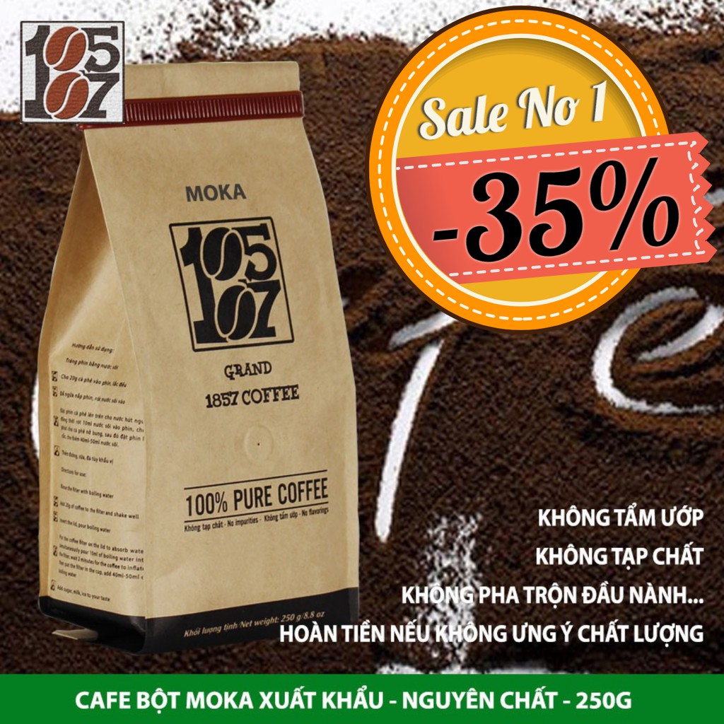 1KG Cà phê bột MOKA nguyên chất❤️️ FREESHIP ❤️️ thượng hạng không tạp chất không pha trộn tẩm ướp hương liệu