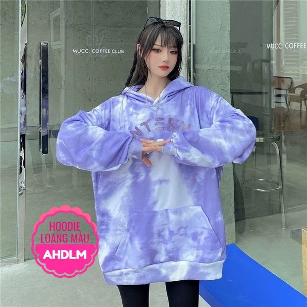 ÁO HOODIE NỈ LOANG MÀU CỰC CHẤT ⚡ẢNH THẬT⚡ ÁO NỈ CHUI