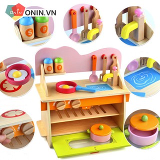 Bộ kệ bếp gỗ cao cấp cho bé