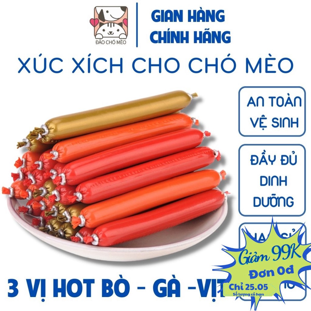 Xúc xích chó mèo 15gr thức ăn cho chó kiểu bánh thưởng - Đảo Chó Mèo