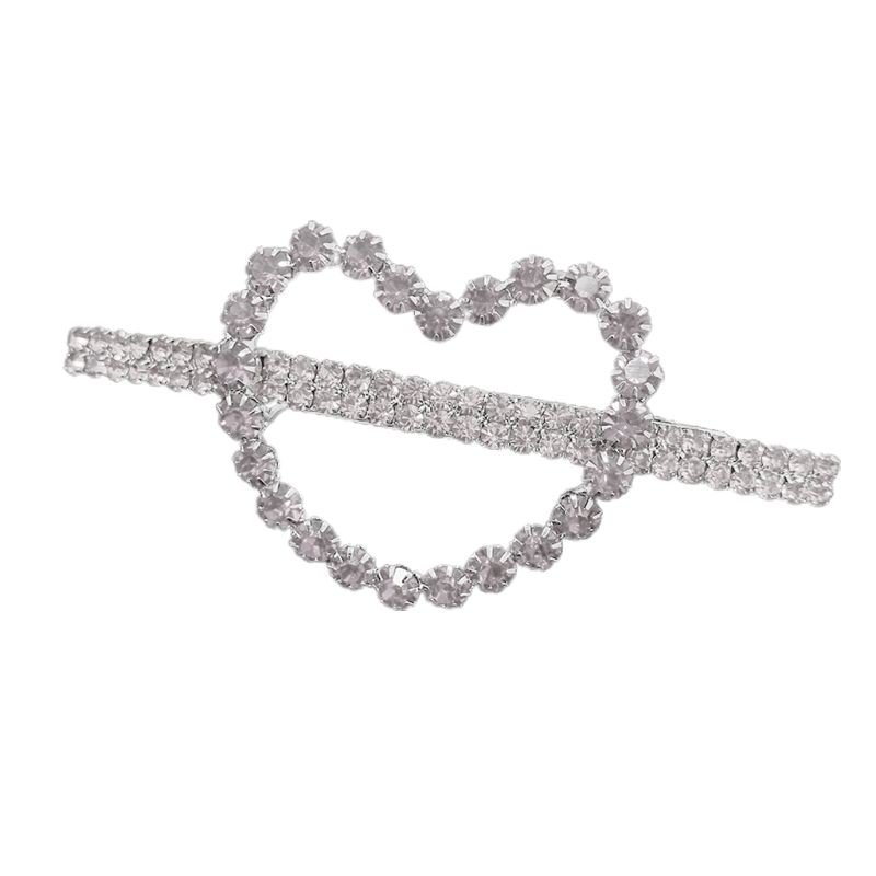 Kẹp Tóc Đính Đá Kim Cương Giả Hình Trái Tim Ngọt Ngào Cho Nữ