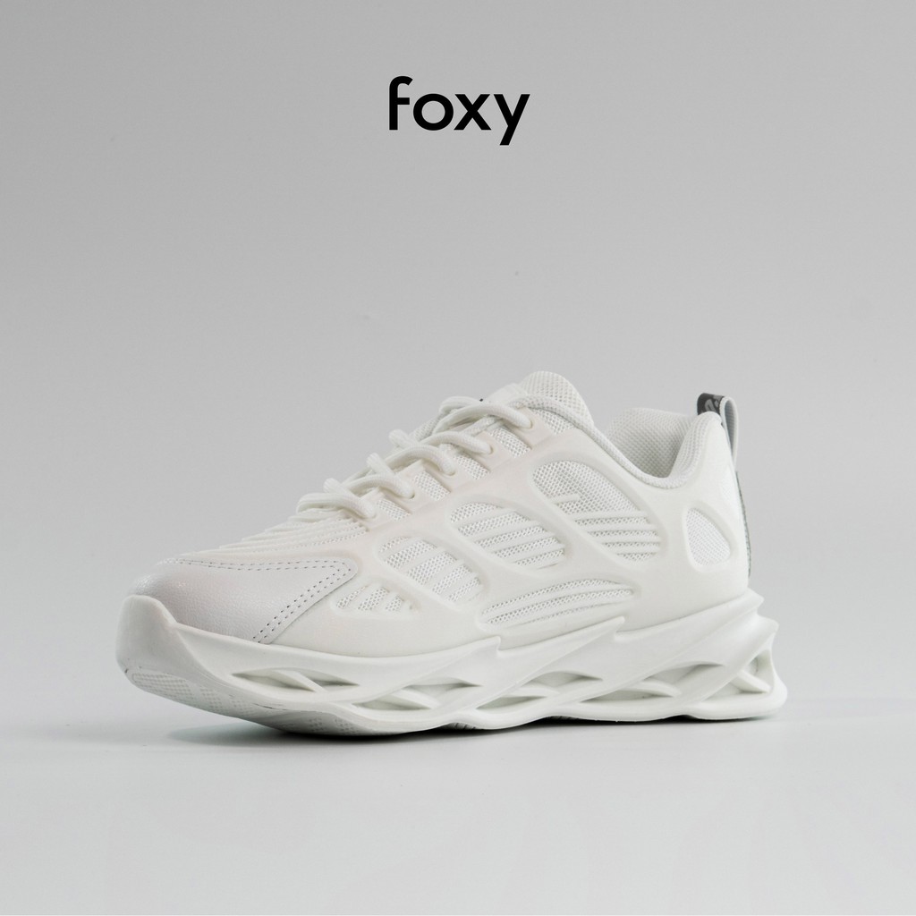 Giày Sneaker Nữ FOXY Màu Trắng Đế Họa Tiết Lượn Sóng - FOX026