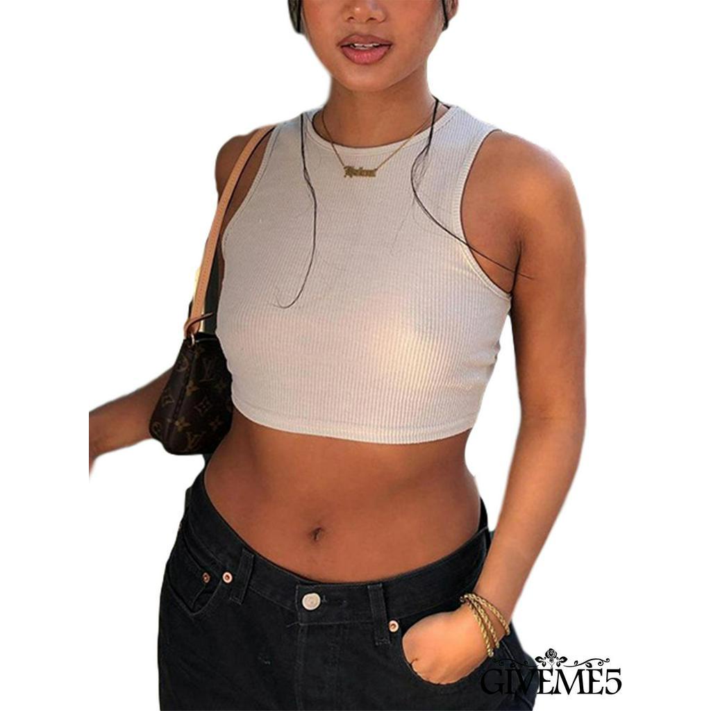 Áo Crop Top Tay Ngắn Màu Trơn Thời Trang Cá Tính Cho Nữ