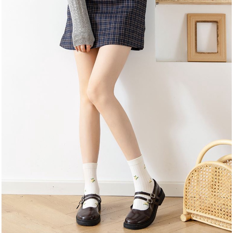 Set 5 Đôi Tất Nữ Cao Cổ Gấu Hoa