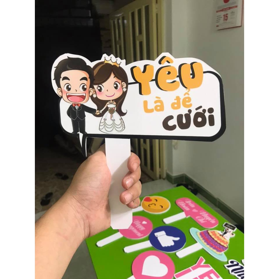 Bảng chụp hình cầm tay _ Hashtag chụp hình đám cưới, đám hỏi, sinh nhật, khai trương, thương hiệu Hafu House M501-550